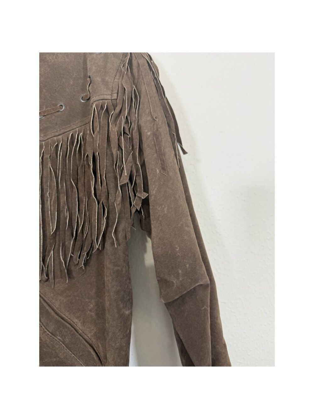 Vtg Sergio Valente Suede Leather Fringe Jacket Women MED Western Boho Rodeo NWT - Picture 12 of 14